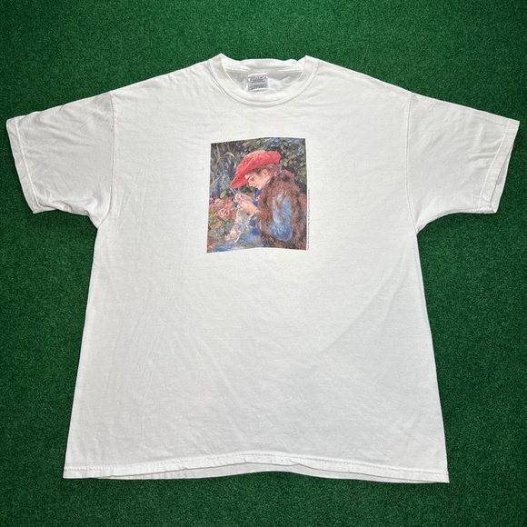 Vintage 90s Marie Therese Sewing Impressionism Mens XL French Art T Shirt